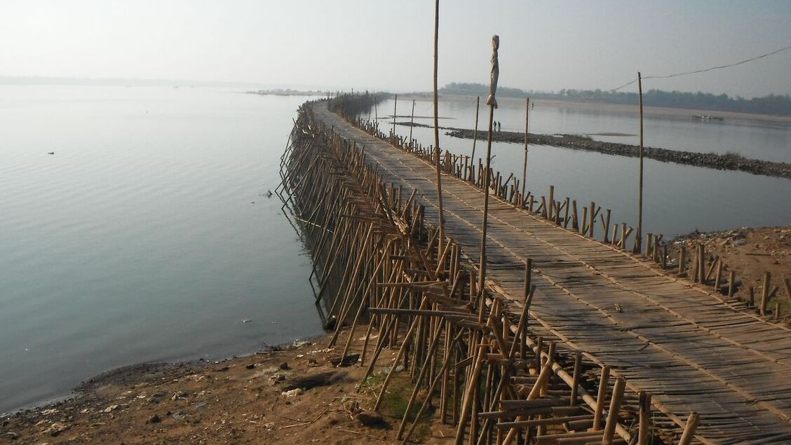 El puente de Koh Pen, un puente de bambú — Krong Kampong Cham