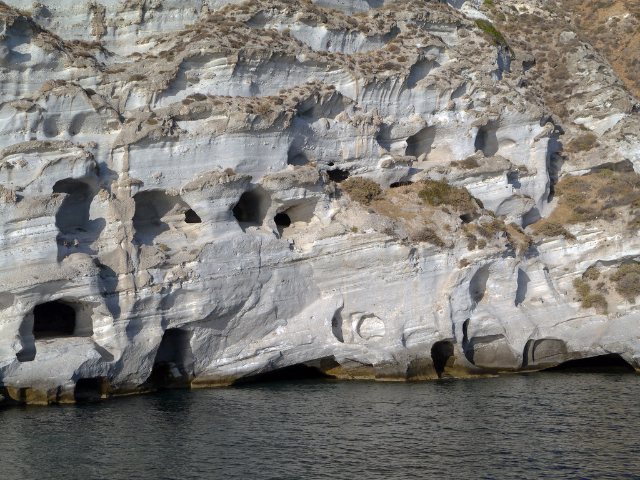 Catacombs of Milos An intricate network of underground tombs carve — Milos 848 00