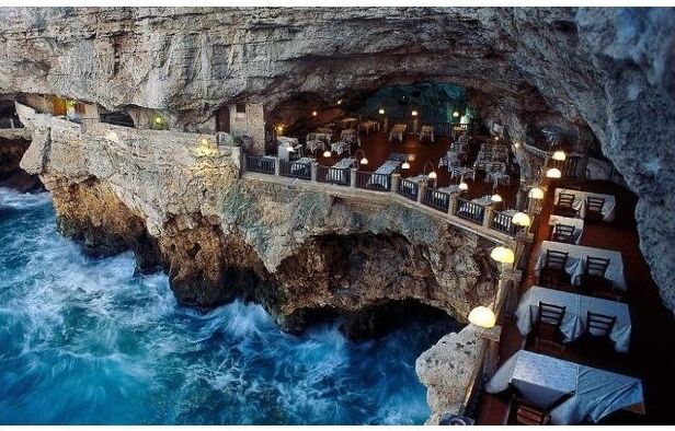 Italia: The Cliff Restaurant (Grotta Palazzese) - Polignano A Mare | Secret World Trip Planner