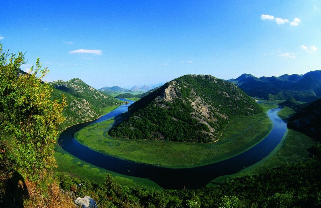 Skadar Lake lies on the border of Albania and Montenegro