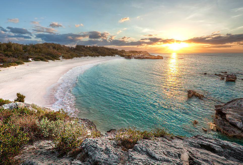 Spiaggia della baia di Horseshoe a Bermuda