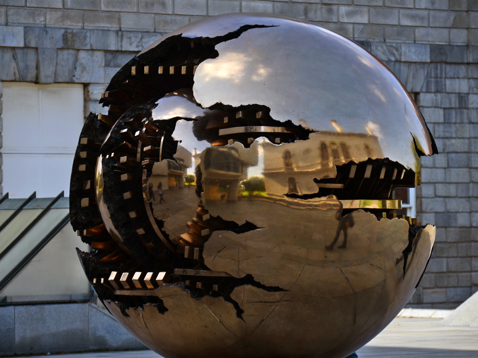 Discover the Sphere with Sphere by Arnaldo Pomodoro in Ireland - Dublin | Secret World Trip Planner