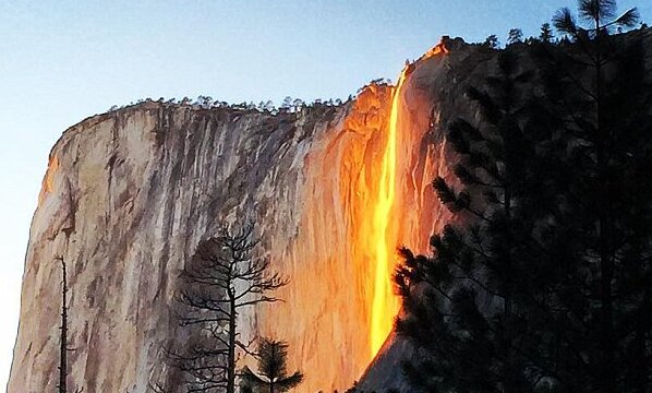 Horsetail Falls and the firefall phenomenon — Tioga Pass Rd